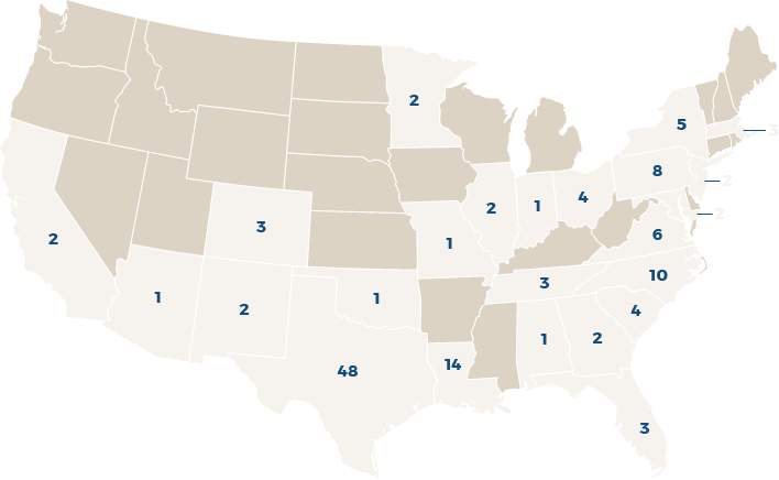 Number of advisors per state