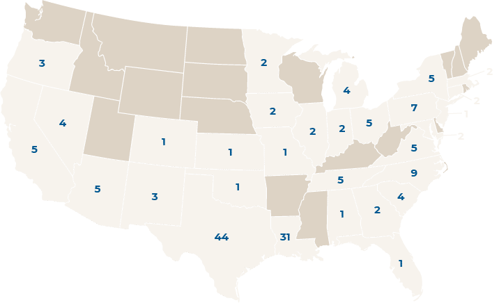 Number of advisors per state