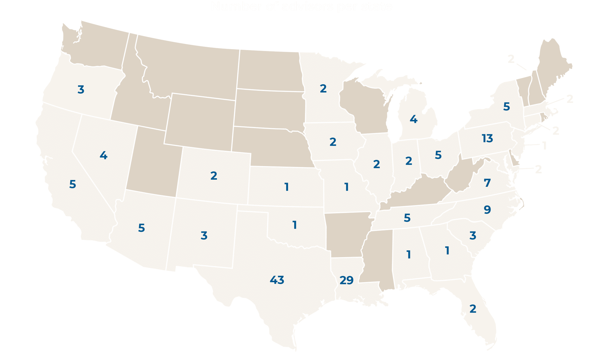 Number of advisors per state